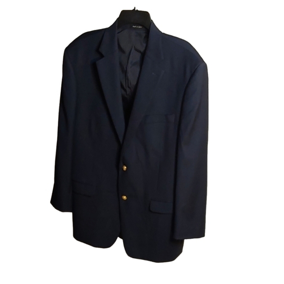 RALPH LAUREN MEN'S 44R NAVY BLUE WITH WATERBURY GOLD BUTTONS SPORT COAT/ BLAZER - Picture 1 of 7